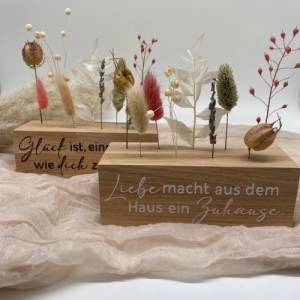 Trockenblumenständer aus Holz, Blumenleiste personalisiert mit Trockenblumen, Flowerbar, Geschenk, Muttertag, Hochzeit, Bild 6