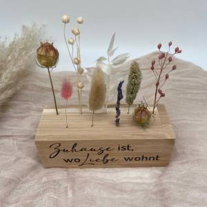 Trockenblumenständer aus Holz, Blumenleiste personalisiert mit Trockenblumen, Flowerbar, Geschenk, Muttertag, Hochzeit, Bild 8