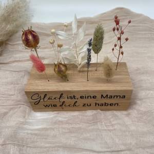 Trockenblumenständer aus Holz, Blumenleiste personalisiert mit Trockenblumen, Flowerbar, Geschenk, Muttertag, Hochzeit, Bild 9