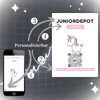 Juniordepot | Personalisiertes Geldgeschenk | Aktie ETF Kryptowährung QrCode Bild | Motiv Einhorn Bild 7