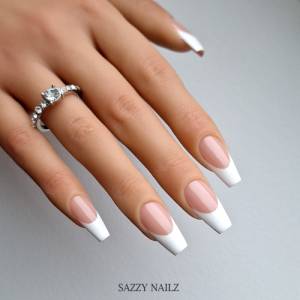 Press on Nails - French Nägel Weiß - Fingernägel zum Aufkleben - handgefertigt Bild 6