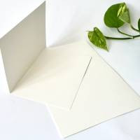3 - 50 Stück Karten wahlweise mit Umschlag Klappkarten aus Kraftpapier cremeweiß Bild 1