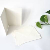 3 - 50 Stück Karten wahlweise mit Umschlag Klappkarten aus Kraftpapier cremeweiß Bild 2
