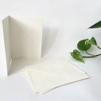 3 - 50 Stück Karten wahlweise mit Umschlag Klappkarten aus Kraftpapier cremeweiß Bild 5