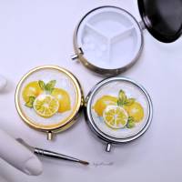 Pillendose Zitronen Motiv handgemalt Bild 1