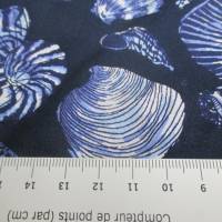 Viskose Druck Maritim verschiedene Muscheln dunkelblau (1m/10.00€) Bild 3
