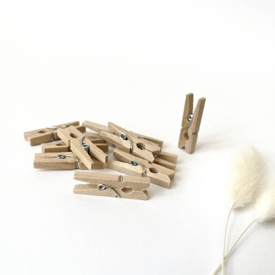 Mini-Wäscheklammer Holzklammer Natur 2,5cm