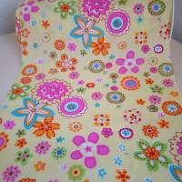 Tischband mit rosa orange Blüten  20 cm breit  zum basteln Dekorieren Baumwolle - Kindergeburtstag - Schulanfang Basteln Bild 1