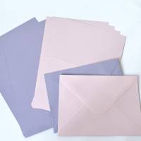 5 Stück Kartenset Klappkarten aus Kraftpapier rosa oder lila Bild 2