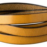 1m Flaches Lederband Senf  (schwarzer Rand) 10x2mm hochwertiges Rindleder Made in Spain Bild 1