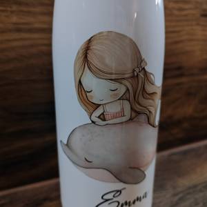 Flasche Trinkflasche Meerjungfrau Thermoflasche personalisiert mit Name 500 ml Bild 3