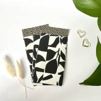 5-50 Stück Mini-Geschenktüten Schwarz-Weißes Blattmuster 7x13 cm Paperbag klein Schmuckaufbewahrung Verschenken Bild 3