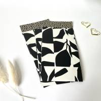 5-50 Stück Mini-Geschenktüten Schwarz-Weißes Blattmuster 7x13 cm Paperbag klein Schmuckaufbewahrung Verschenken Bild 5