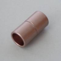 Magnetverschluss, kupfer seidenmatt, Zylinder, Bohrung 8 oder 10 mm, Schmuckverschluß, Verschluß Bild 1