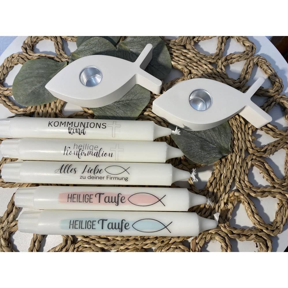 Teelichthalter Würfel Aus Holz 6x6x6cm - Personalisiert Mit Fisch Motiv