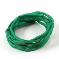 Handgefärbtes Habotai-Seidenband Blattgrün ø3mm Seidenschnur 100% reine Seide Bild 1