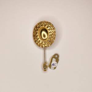 Goldfarbende Vintage Nadelbrosche aus den 80er / 90er Jahren, Nadel Pin Modeschmuck Bild 3