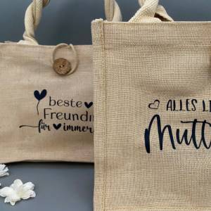 Jutetasche - Mama - Muttertagsgeschenk -Shopper - Mommy bag - Geschenktasche - Geschenk für Mama - Geschenk Freundin -pe Bild 3