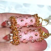 Ohrringe pastell rosa Glasperlen handgestickt handgemacht Bild 3
