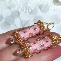 Ohrringe pastell rosa Glasperlen handgestickt handgemacht Bild 4