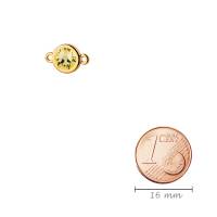 Verbinder gold 10mm mit Kristallstein in Jonquil 7mm 24K vergoldet für Freundschaftsarmband Bild 3
