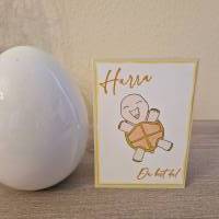 Gratulationskarte / Geburt / Schildkröte / Babykarte / Karte für Neugeborene / Baby Ankündigungskarte / Taufkarte Bild 1