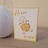 Gratulationskarte / Geburt / Schildkröte / Babykarte / Karte für Neugeborene / Baby Ankündigungskarte / Taufkarte Bild 3