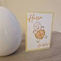 Gratulationskarte / Geburt / Schildkröte / Babykarte / Karte für Neugeborene / Baby Ankündigungskarte / Taufkarte Bild 4