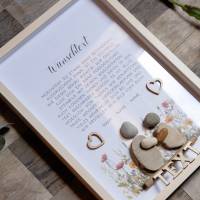 Personalisierbares Steinbild – Ein handgefertigtes Geschenk mit DEINER eigenen Botschaft - Familie, Hochzeit, Taufe Bild 5