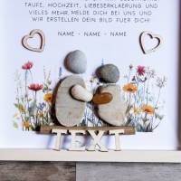 Personalisierbares Steinbild – Ein handgefertigtes Geschenk mit DEINER eigenen Botschaft - Familie, Hochzeit, Taufe Bild 6