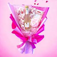 Essbarer Blumenstrauß Pink Geschenk für Frauen Bild 1