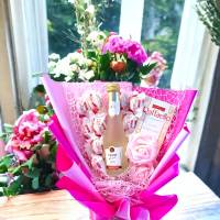 Essbarer Blumenstrauß Pink Geschenk für Frauen Bild 2