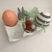 Stylisches Eiertablett aus Beton, Eierpappe für 6 Eier zur Dekoration, grau oder weiß, 9,5 x 14 cm Bild 4