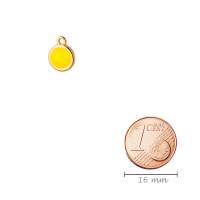 Anhänger gold 10mm mit Kristallstein in Yellow Opal 7mm 24K vergoldet für Armbänder, Ketten Bild 2