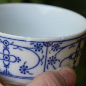 5 Kaffeetassen mit Untertassen Teetassen Indisch Blau Strohblume Bareuther Bavaria Bild 7