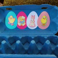 10er Eierkarton blau bunt Ostergeschenk verpacken Bild 2