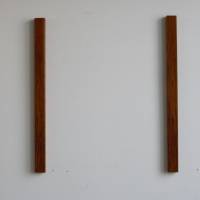 Paar Teak Holz Halterungen für Regalträger Bild 2