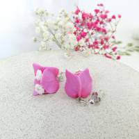 Kleine Bougainvillea Blumen Ohrringe, rosa Blumen Ohrringe, Sommer Ohrringe, festliche Ohrringe, Geschenk Bild 5
