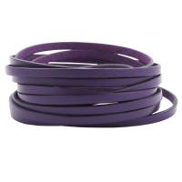 1m Flaches Lederband Violett (schwarzer Rand) 5x2mm hochwertiges Rindleder Bild 1
