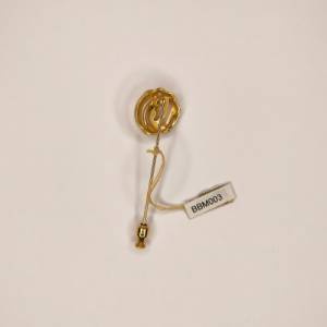 Goldfarbende Vintage Nadelbrosche aus den 80er / 90er Jahren, Nadel Pin Modeschmuck Bild 4