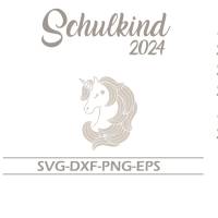 Plotterdatei Schulkind Einhorn  SVG DXF PNG Bild 3