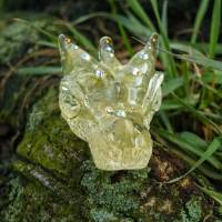 Drachenschädel aus Citrin in Resin mit Glasdiamanten, Drachenprinzessin Bild 1