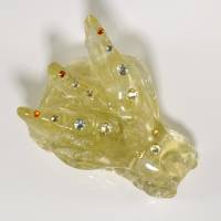 Drachenschädel aus Citrin in Resin mit Glasdiamanten, Drachenprinzessin Bild 4