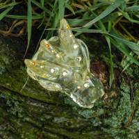 Drachenschädel aus Citrin in Resin mit Glasdiamanten, Drachenprinzessin Bild 7