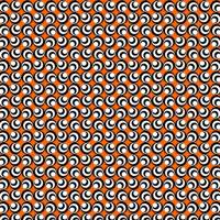 5 Bogen Geschenkpapier Retro Kreise, Spots Schwarz/Weiß auf Orange Bild 2