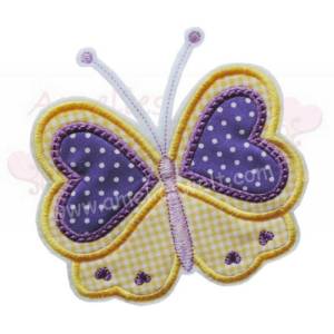 Schmetterling XL Applikation Aufbügler Aufnäher gelb lila Bild 1