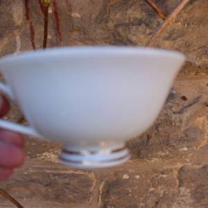 Sammeltasse Kaffeetasse Teetasse mit breitem Goldrand M. Freitag Porzellanfabrik Großbreitenbach 60er Jahre DDR Bild 4