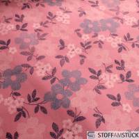 Stoff Polyester Fleece rosa Blume Fellabseite beige weich kuschelig Bild 2