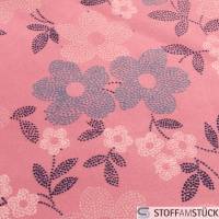 Stoff Polyester Fleece rosa Blume Fellabseite beige weich kuschelig Bild 3