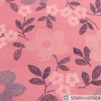Stoff Polyester Fleece rosa Blume Fellabseite beige weich kuschelig Bild 4
